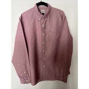 J Crew Classic Fit Cotton Shirt Men's Large Mauve Long Sleeve